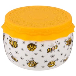 БАНКА С СИЛИКОНОВОЙ КРЫШКОЙ "ПЧЕЛЫ" 500 МЛ (КОР=24ШТ.)