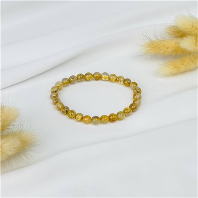 Радуга Самоцветов Браслет из Рутилового кварца с включением Титана