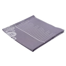 Скатерть из хлопка фиолетово-серого цвета с рисунком Ледяные узоры, New Year Essential, 180х180см