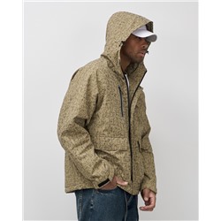 Куртка спортивная мужская весна осень бежевого цвета 25471B