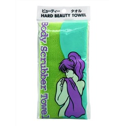 Bath Towel Мочалка-полотенце для душа с пилинг-эффектом / Nylon Long Exfoliating Towel, жесткая, зелёный