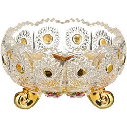 КОНФЕТНИЦА "LEFARD GOLD GLASS" ДИАМЕТР=11 СМ. ВЫСОТА=7 СМ. (КОР=36ШТ.)