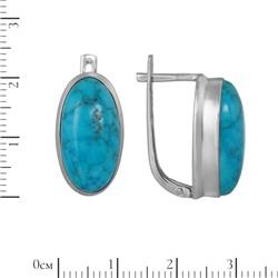 Серьги 'Ольга' с бирюзой, родий ИВСК31110Х20БЗ0R6