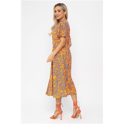 Платье Иоланда (оранжево-синее) П13677-5М