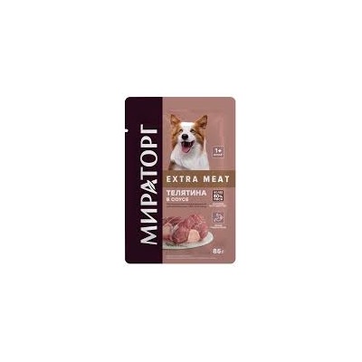 Корм конс.Extra Meat д/взрос.собак телятина в соусе 0,085кг.1/24 к.1010020568