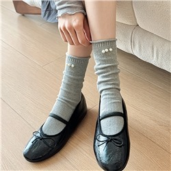 Tide, colored footwear for leather shoes from pearl, knee socks, internet celebrity