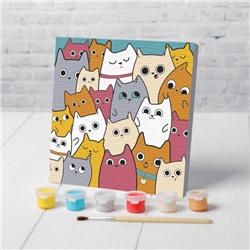 Картина по номерам для детей «Милые котята», 15×15 см