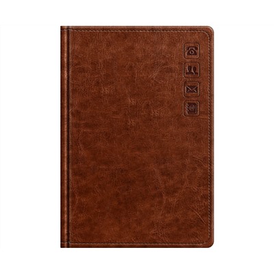 Телефонная книга А5, 80л., кожзам, BG "Nebraska. Brown", с вырубкой