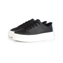 05-PDXL155-5 BLACK Кроссовки женские (натуральная кожа)