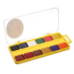 Акварель медовая «Каляка-Маляка», 12 цветов, без кисти, пластик