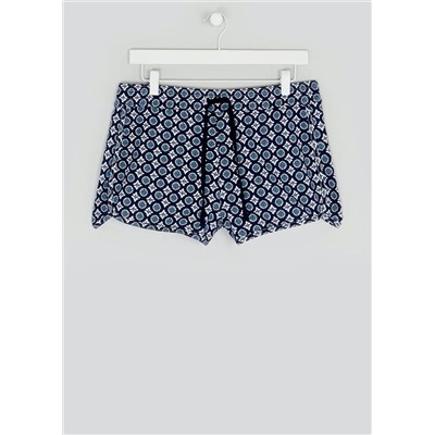 Tile Print Jersey Shorts