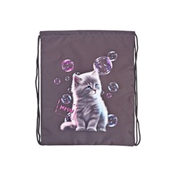 Мешок для обуви, 435×360 мм, Stavia (плотность 600D) «Котенок с мыльными пузырями»