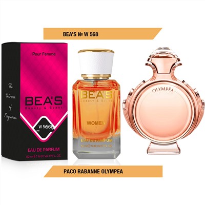 Beas W568 Paco Rabanne Olympea Women edp 50 ml, Парфюм женский Beas W568 создан по мотивам аромата Paco Rabanne Olympea