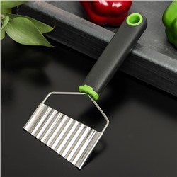 Нож для фигурной нарезки Доляна Lime, 20 см, нержавеющая сталь, чёрный