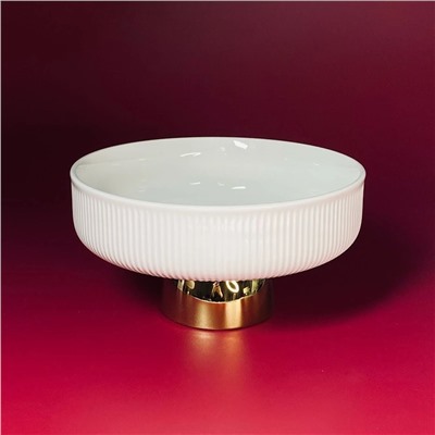 163-004 Фруктовница 20,5х11см на ножке MULTICOLOR в под.уп.(х12)Фарфор