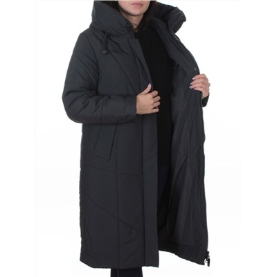 A616 DK. GRAY Пальто зимнее женское (верблюжья шерсть, +120 гр. холлофайбер)
