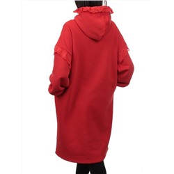2247 RED Толстовка-платье женская (85% хлопок, 10% полиэстер, 5% спандекс)