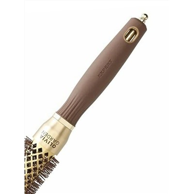 Olivia Garden Термобрашинг для укладки волос / Expert Blowout Shine Wavy Bristles Gold & Brown, 20 мм, коричневый