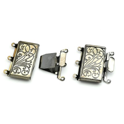 Замок раздвижной цв.черный никель, длина 22мм