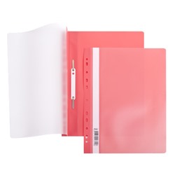 Скоросшиватель А4 пластик с перфорацией Hatber 140/180мкм Красный AS4_00203/10/Россия