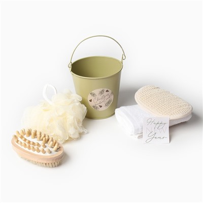 Набор новогодний подарочный «Этель» Christmas wonderland полотенце 30×60 см и аксессуары (4 предмета)