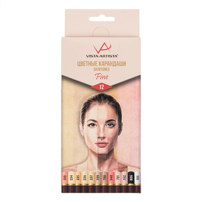 Карандаши 12цв "VISTA-ARTISTA" Fine Скинтонс VFCPS-12/Россия