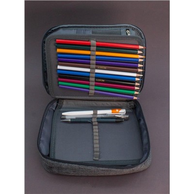 Сумка-органайзер для маркеров/карандашей, серая (23*7*16,5 см)