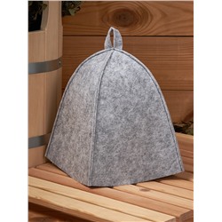 Шапка банная "Базовая", войлок светло-серый синтетический