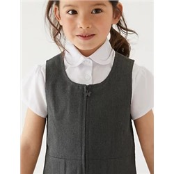 Girls' Permanent Pleats School Pinafore (2-12 Yrs)