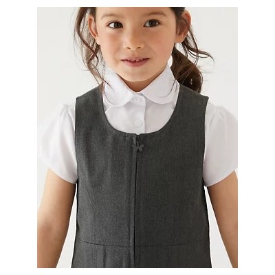 Girls' Permanent Pleats School Pinafore (2-12 Yrs)