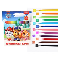 Фломастеры «Щенячий патруль», 12 цветов, вентилируемый колпачок