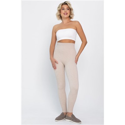 Лосины в рубчик утепленные (бежевые) Б14806-7М