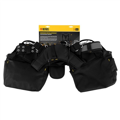 Пояс монтажника усиленный, с лямками, сумки поясные, держатель для молотка Denzel