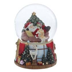 GAEM Фигурка декоративная "Дед Мороз" в стекл шаре (муз), D 10 см, L10 W10 H14 см