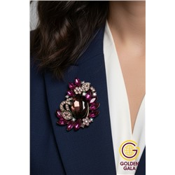 Брошь крупная с кристаллами БР4/3 модель 2