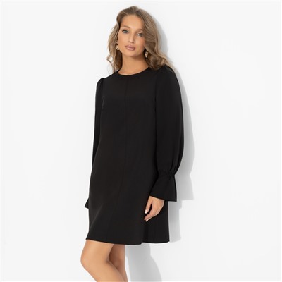 Платье комбинированное с шёлком, Дерзкая леди (черное)