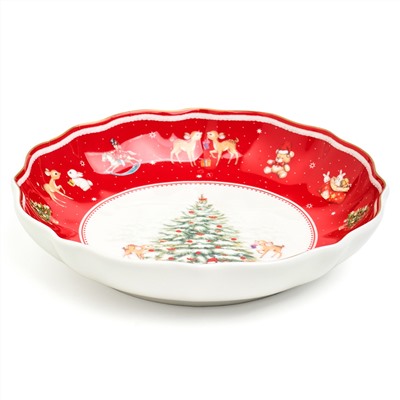 БЛЮДО LEFARD "С НОВЫМ ГОДОМ!" 16*3,5 СМ КРАСНОЕ (КОР=24ШТ.)