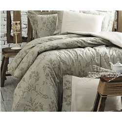 2 сп. Евро Комплект Постельного Белья Cotton Saten Safir Yeşil Çift - EcoCotton