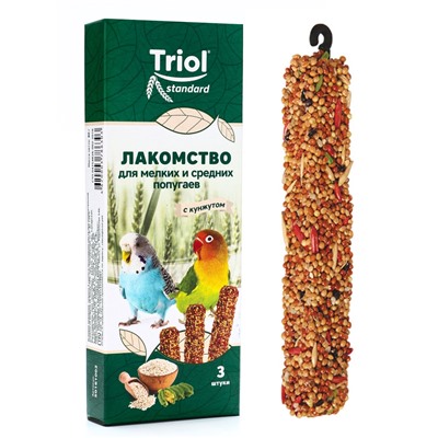Лакомство "Triol" для мелких и средних попугаев с кунжутом, 3 шт, 80г