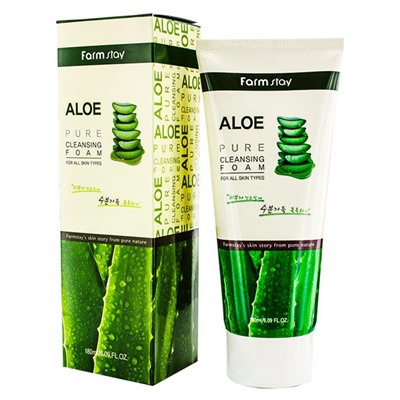 Пенка для лица FarmStay Aloe Pure Cleansing Foam с экстрактом алоэ 180 ml