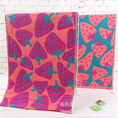 Towel, gauze strawberry for party, soft wet wipes for face, wholesale