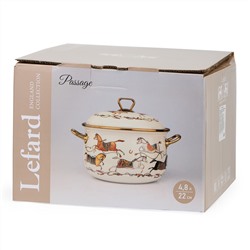 КАСТРЮЛЯ LEFARD ЭМАЛИРОВАННАЯ С КРЫШКОЙ, СЕРИЯ PASSAGE, 4,8Л, ДИА.22СМ ПОДХОДИТ ДЛЯ ИНДУК.ПЛИТ