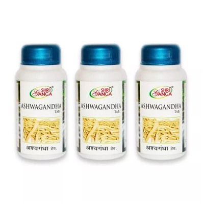 Набор Ашваганда (3 x 120 таб, 700 мг), Ashwagandha Set, произв. Shri Ganga Pharmacy