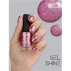 LuxVisage Лак для ногтей GEL SHINE тон 108 сиреневый с шиммером 9мл