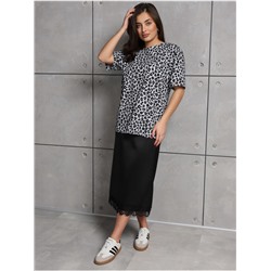 Футболка "Леопард" серый женская