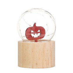 Фигурка светящаяся RISALUX «Тыква», LED-ночник, 3×AG10, шар-8 см, 6.5×6.5×11.5 см