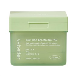 VVbetter Балансирующие успокаивающие тонер-пэды с цинком PCA, PHA, Moisture TM B / Jeju Yuja Balancing Pad, 120 шт.