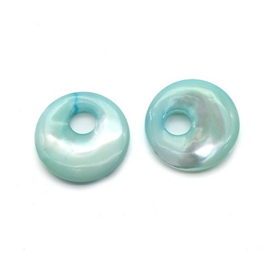 Бусины-бублики для швенз из перламутра Ø18,5мм цв.голубой, 1пара