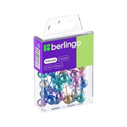 Кнопки силовые Berlingo, 50шт., металлизированные, ассорти, пласт. упак., европодвес
