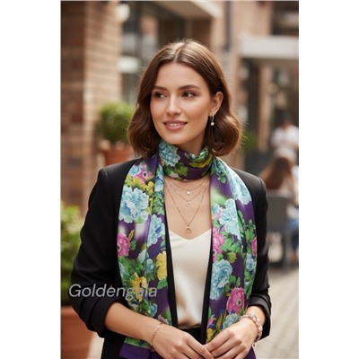 Шарф шифоновый с цветочным принтом Арт 0981/14